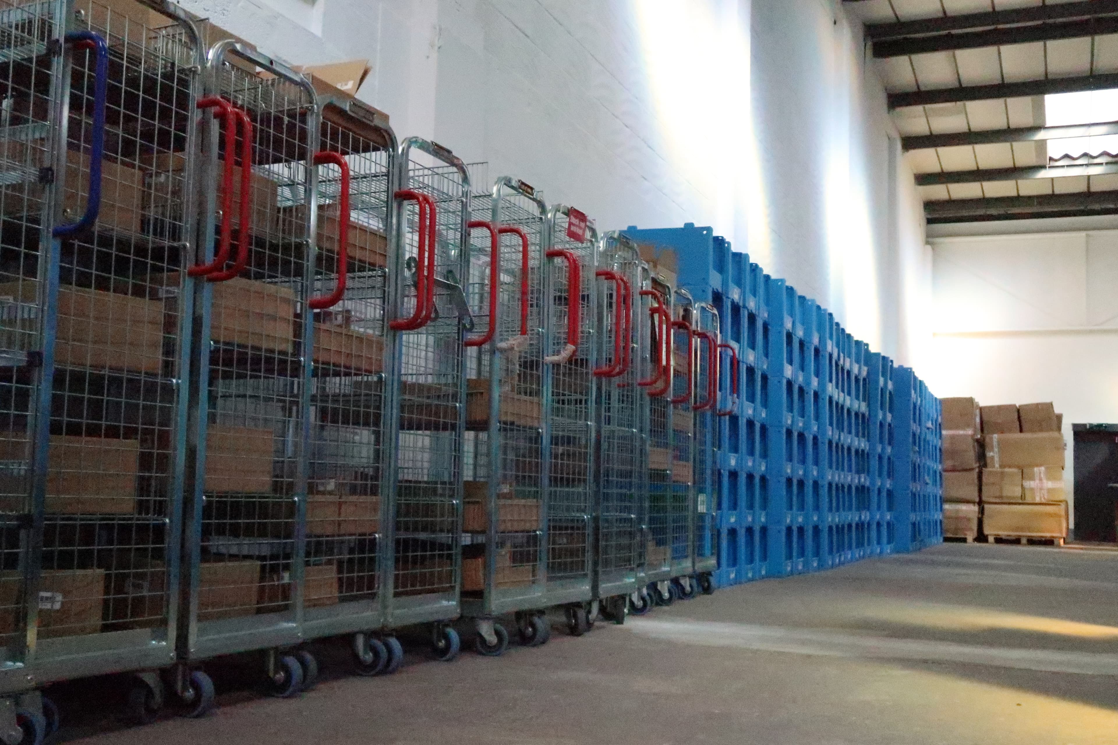 Rapid Pack fulfilment storage lanes and handling equipment ready for a busy operational day