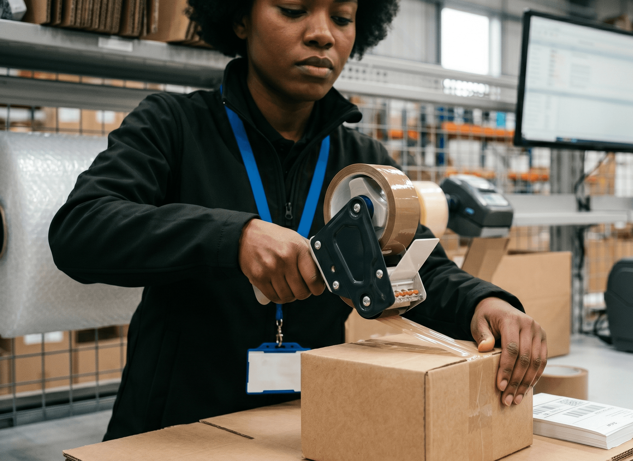 Rapid Pack parcel sealing during dispatch
